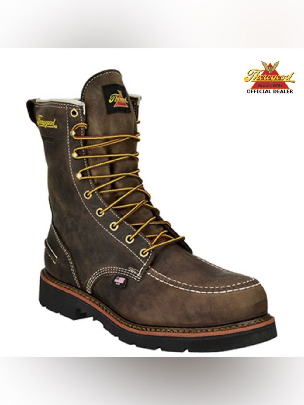 Thorogood 8” Steel Toe WP Moc Toe Work Boot 804-3898 Size 8.5 D NWT